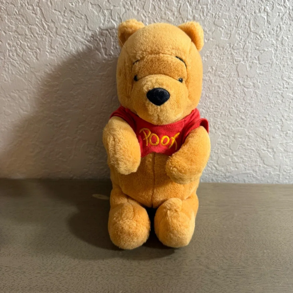 Disney Winnie the Pooh Plush Stuffed Animal Red Shirt 10 Inch Bear